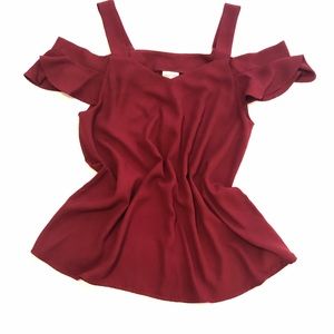 Gorgeous red cold shoulder blouse